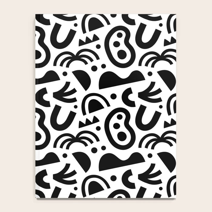 Black abstract organic shape art pattern Notebook Gallery Image 4