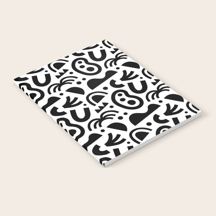 Black abstract organic shape art pattern Notebook Gallery Image 2