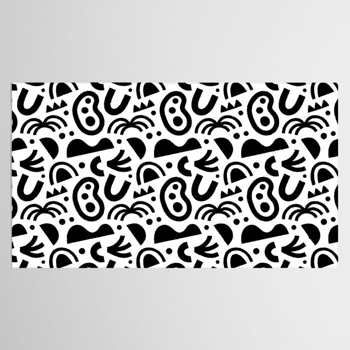 Black abstract organic shape art pattern Tablecloth Gallery Image 2