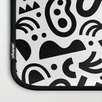 Black abstract organic shape art pattern Laptop Sleeve Gallery Image 3