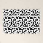 Black abstract organic shape art pattern Welcome Mat Gallery Image 1