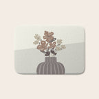 Wildflower bouquet in vase illustration - pantone brown mocha mousse Bath Mat Gallery Image 1