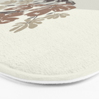 Wildflower bouquet in vase illustration - pantone brown mocha mousse Bath Mat Gallery Image 3
