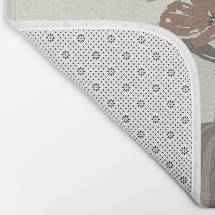 Wildflower bouquet in vase illustration - pantone brown mocha mousse Bath Mat Gallery Image 2