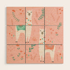 Lovely Llama on Pink Wood Wall Art Gallery Image 1