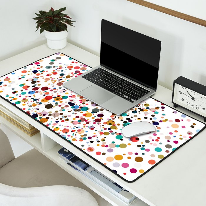 Colorful Splatter Confetti #3 Desk Mat Gallery Image 2