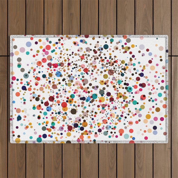 Colorful Splatter Confetti #3 Outdoor Rug Gallery Image 1