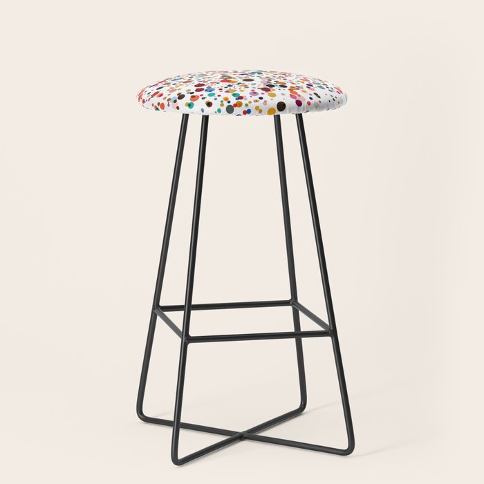 Colorful Splatter Confetti #3 Stool Gallery Image 1