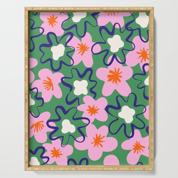 Bright Floral Serving Tray Gallery Image 1