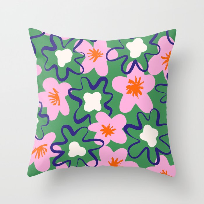 Bright Floral Throw Pillow Gallery Image 6