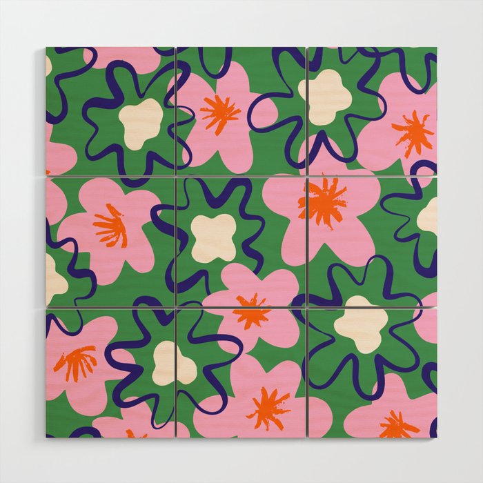 Bright Floral Wood Wall Art Gallery Image 1