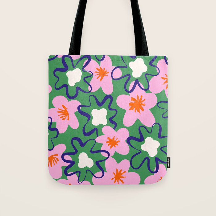 Bright Floral Tote Bag Gallery Image 1