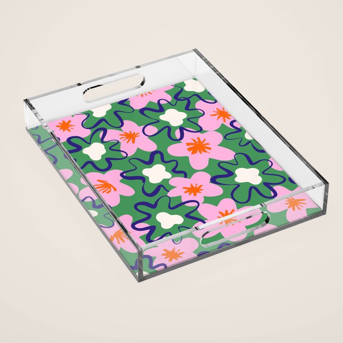 Bright Floral Acrylic Tray Gallery Image 1