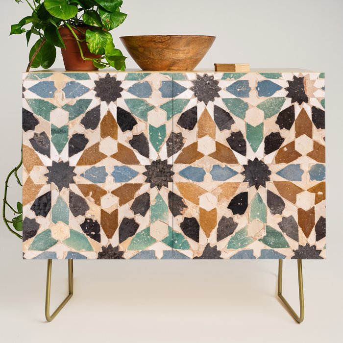 Mosaic Tiles Alhambra, Granada Spain Credenza Gallery Image 1