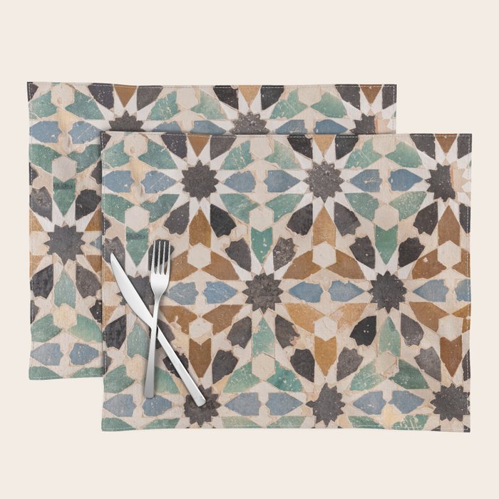 Mosaic Tiles Alhambra, Granada Spain Placemat Gallery Image 1