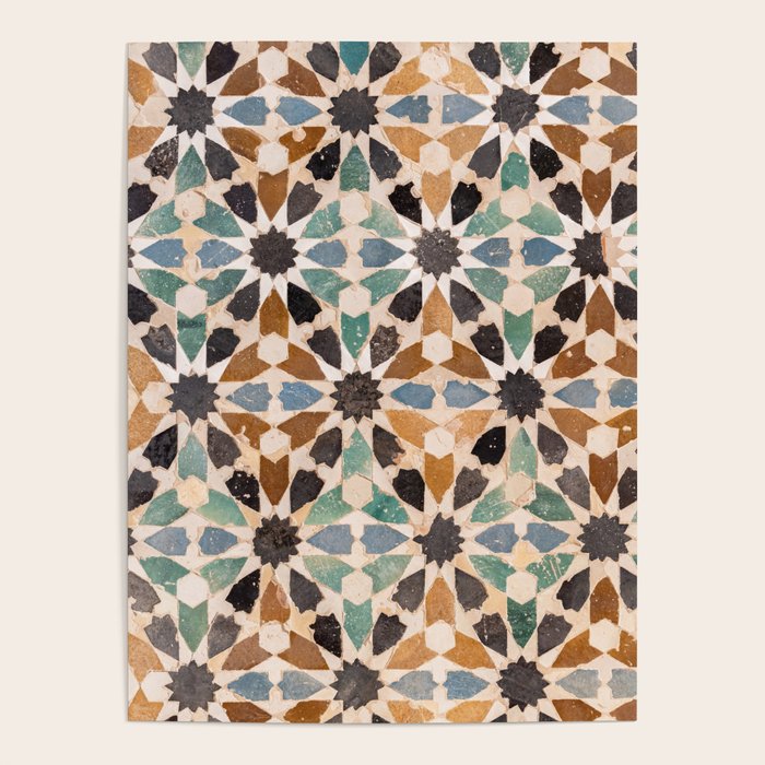 Mosaic Tiles Alhambra, Granada Spain Poster Gallery Image 1