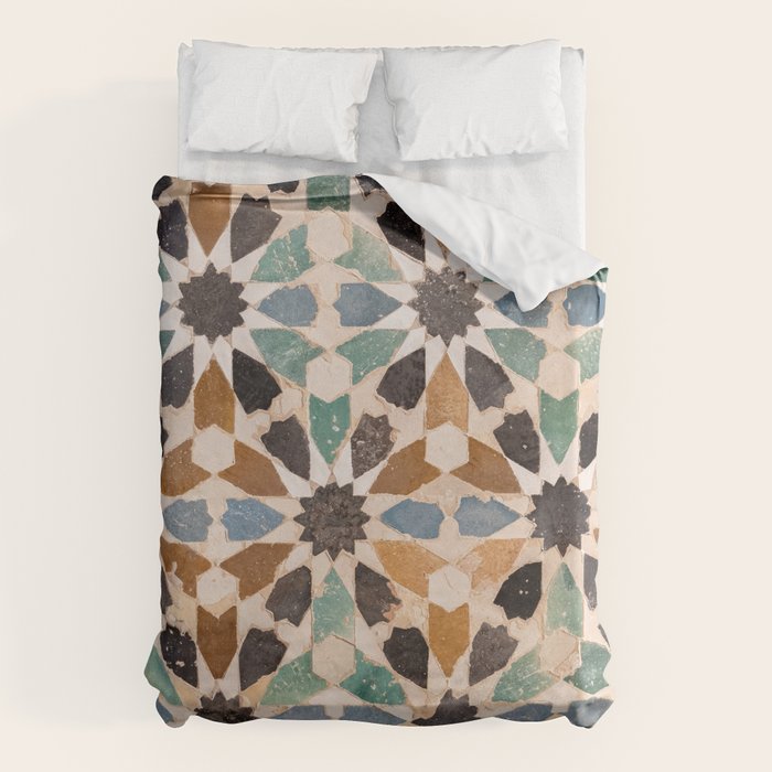 Mosaic Tiles Alhambra, Granada Spain Duvet Cover Gallery Image 6