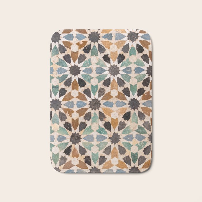 Mosaic Tiles Alhambra, Granada Spain Bath Mat Gallery Image 1