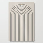 Minimal Arch LVII Vintage Creme and Black Modern Geometric Lines Cutting Board Gallery Image 1