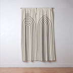Minimal Arch LVII Vintage Creme and Black Modern Geometric Lines Window Curtain Gallery Image 3