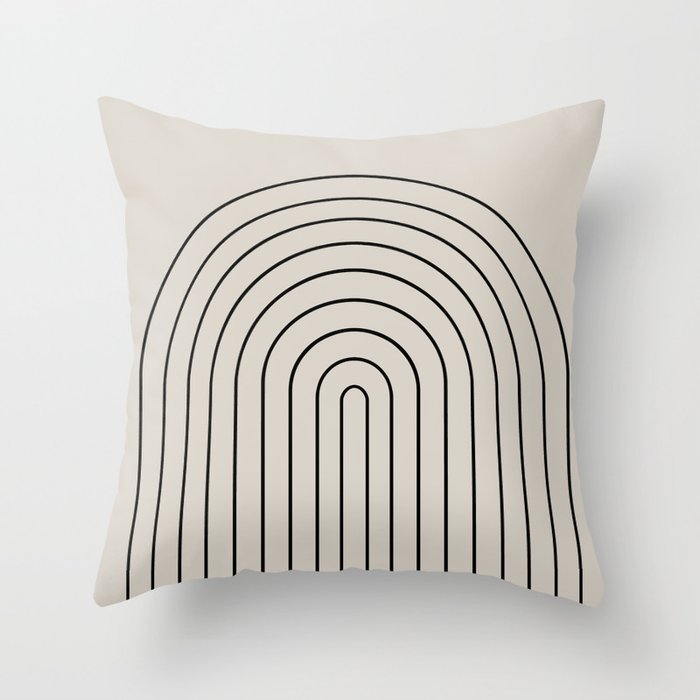 Minimal Arch LVII Vintage Creme and Black Modern Geometric Lines Throw Pillow Gallery Image 6