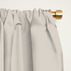 Minimal Arch LVII Vintage Creme and Black Modern Geometric Lines Window Curtain Gallery Image 2