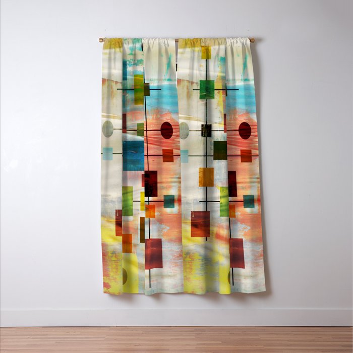 Mid-Century Modern Art 1.3 -  Graffiti Style Window Curtain Gallery Image 3