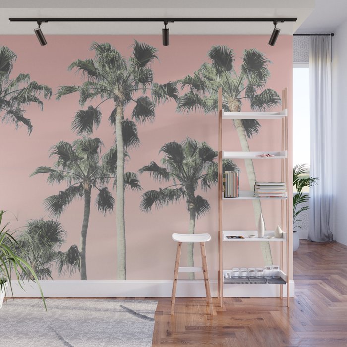 Blush Palms Wall Mural Gallery Image 1