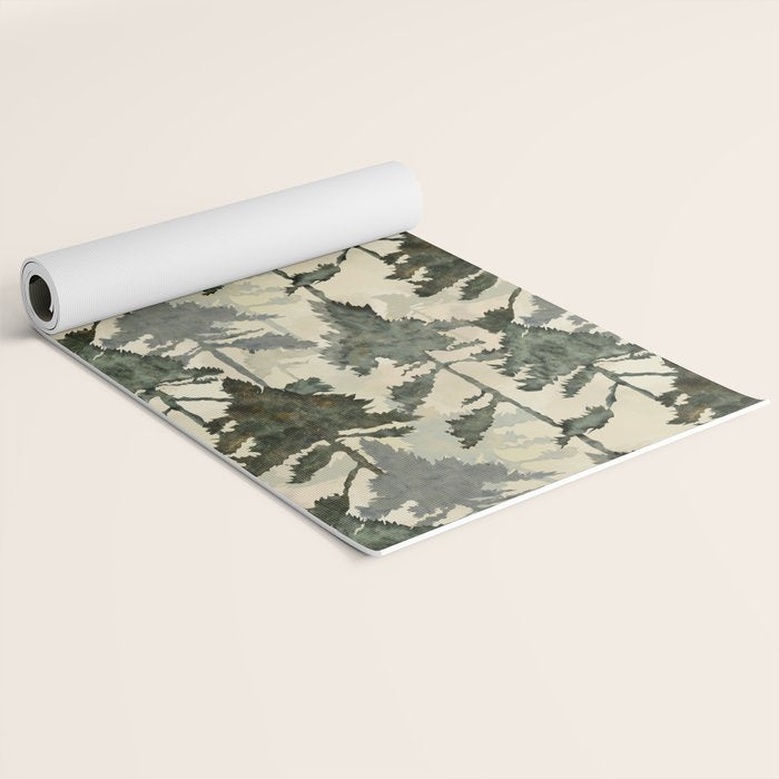 Enchanted Watercolor Pine Forest Yoga Mat Gallery Image 2