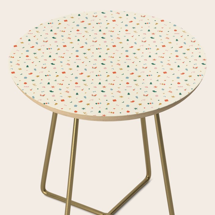 Retro abstract christmas decoration pattern Side Table Gallery Image 2