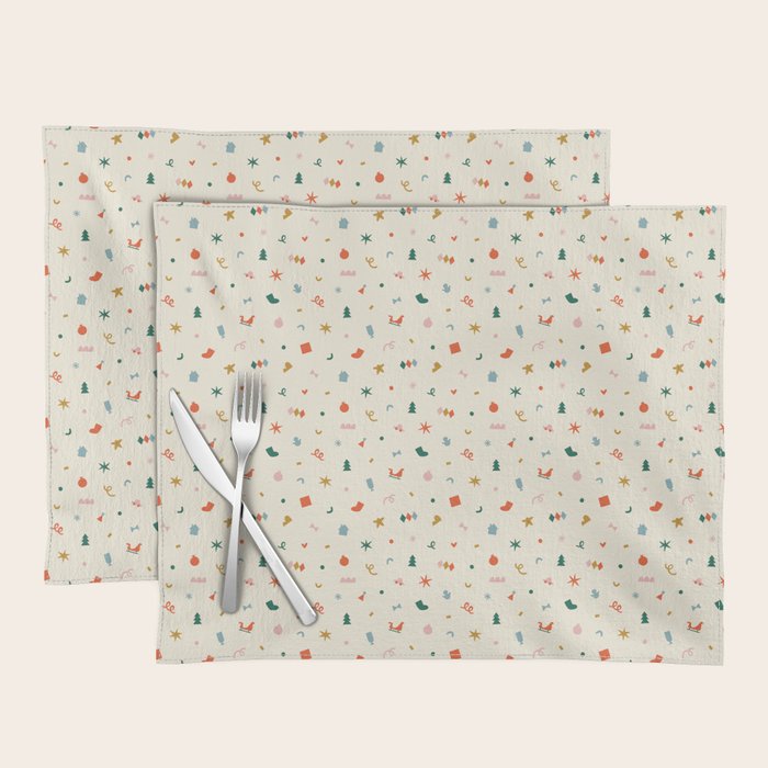 Retro abstract christmas decoration pattern Placemat Gallery Image 1