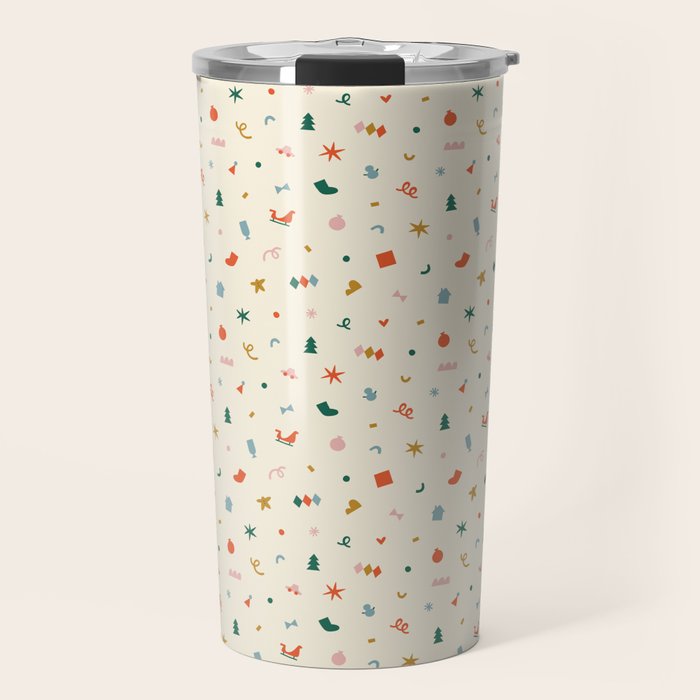 Retro abstract christmas decoration pattern Travel Mug Gallery Image 1