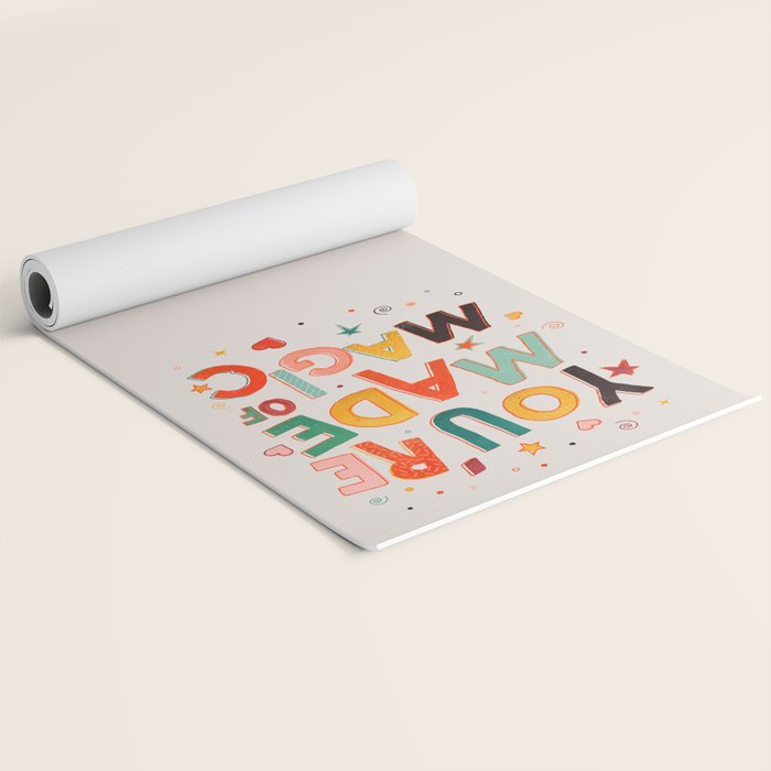 You Are Made Of Magic - colorful letters Yoga Mat Gallery Image 2
