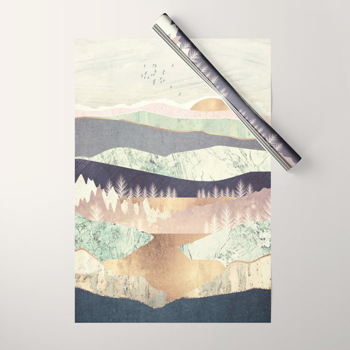 Golden Spring Reflection Wrapping Paper Gallery Image 1
