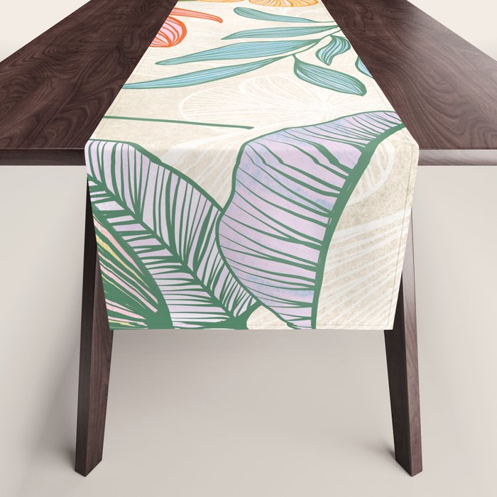 Exotic Tropical Flower Pattern Table Runner Gallery Image 1