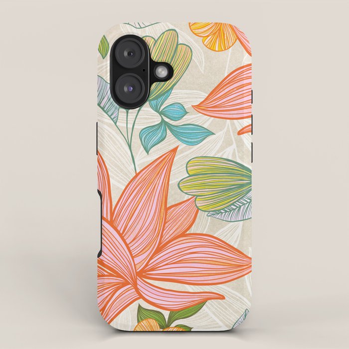 Exotic Tropical Flower Pattern iPhone Case Gallery Image 1