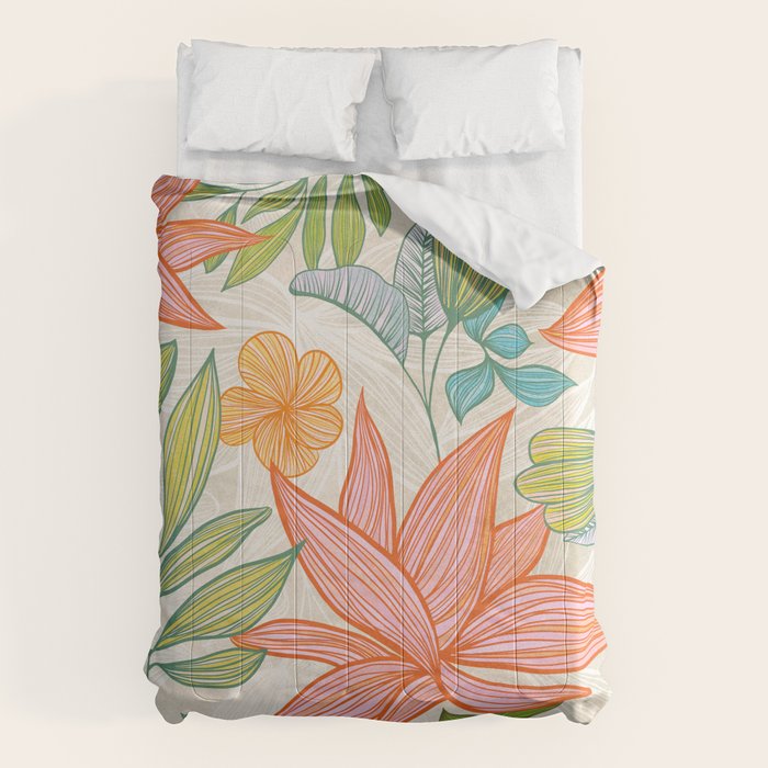 Exotic Tropical Flower Pattern Comforter Gallery Image 6