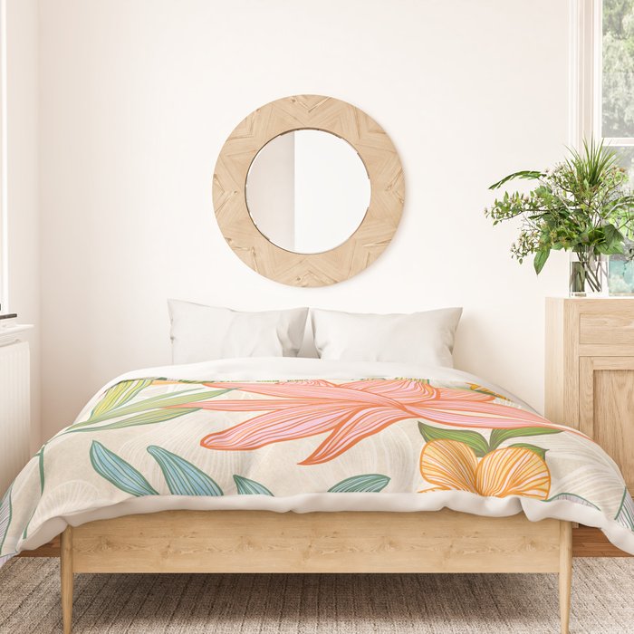 Exotic Tropical Flower Pattern Duvet Cover Gallery Image 3