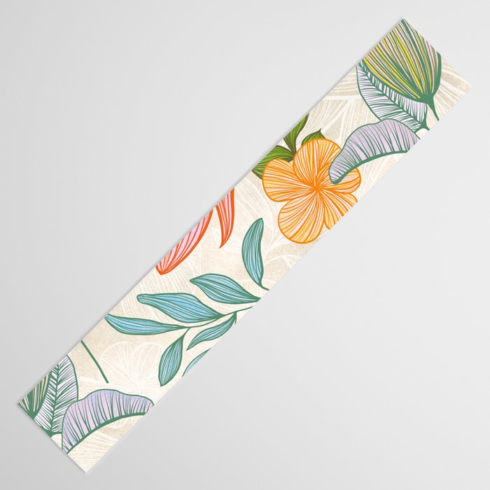 Exotic Tropical Flower Pattern Table Runner Gallery Image 3
