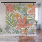 Exotic Tropical Flower Pattern Wall Mural Gallery Image 1