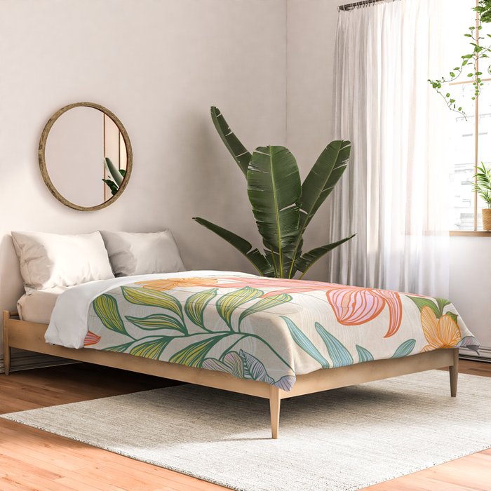 Exotic Tropical Flower Pattern Comforter Gallery Image 2