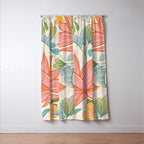 Exotic Tropical Flower Pattern Window Curtain Gallery Image 3