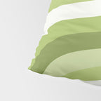 Sage and Olive Green Wobbly Pop Stripes Diagonal Pattern Pillow Sham Gallery Image 4