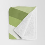 Sage and Olive Green Wobbly Pop Stripes Diagonal Pattern Throw Blanket Gallery Image 3