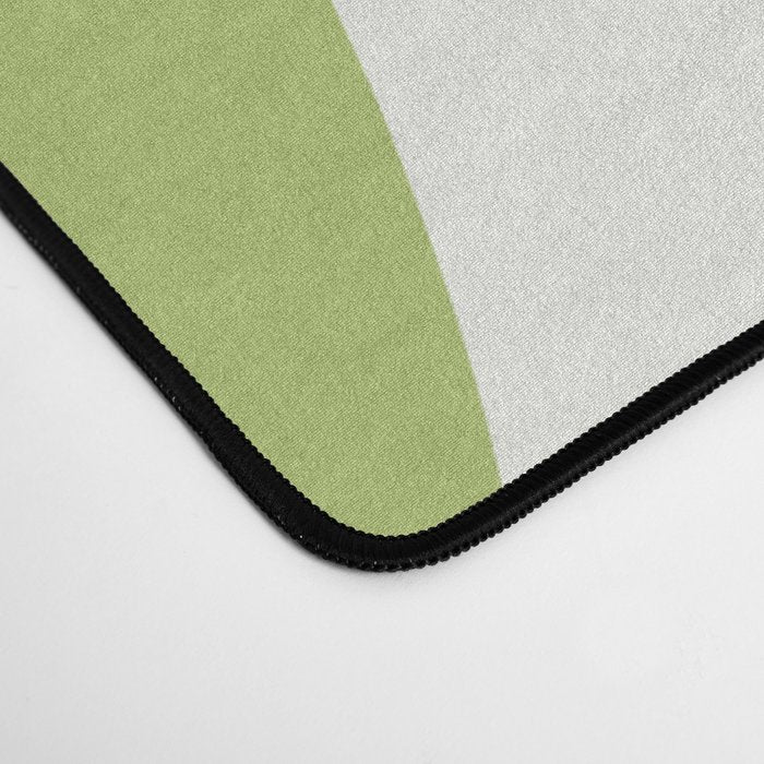 Sage and Olive Green Wobbly Pop Stripes Diagonal Pattern Desk Mat Gallery Image 4