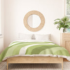 Sage and Olive Green Wobbly Pop Stripes Diagonal Pattern Duvet Cover Gallery Image 3