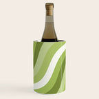 Sage and Olive Green Wobbly Pop Stripes Diagonal Pattern Wine Chiller Gallery Image 3