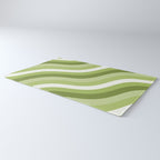 Sage and Olive Green Wobbly Pop Stripes Diagonal Pattern Rug Gallery Image 3