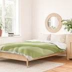 Sage and Olive Green Wobbly Pop Stripes Diagonal Pattern Duvet Cover Gallery Image 2