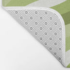 Sage and Olive Green Wobbly Pop Stripes Diagonal Pattern Bath Mat Gallery Image 2
